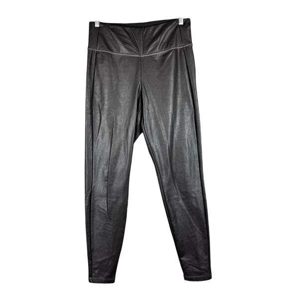 Athleta All Over Gleam Active Tight Pant Legging Arol Gray Faux Leather Size S - Picture 2 of 13